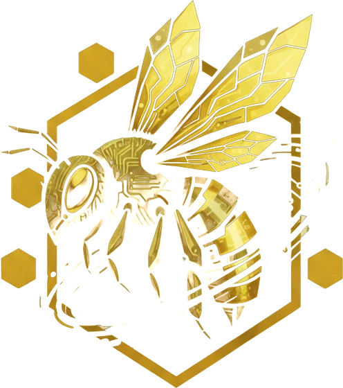 Logo da Apivana: abelha dourada com desenho de circuito, dentro de um hexágono